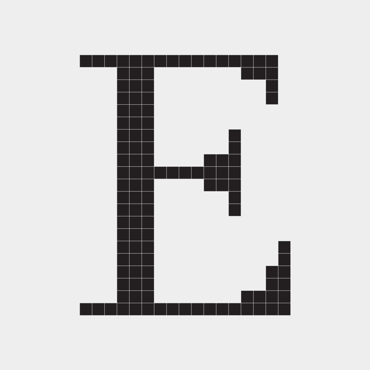 Pixel Art E Black