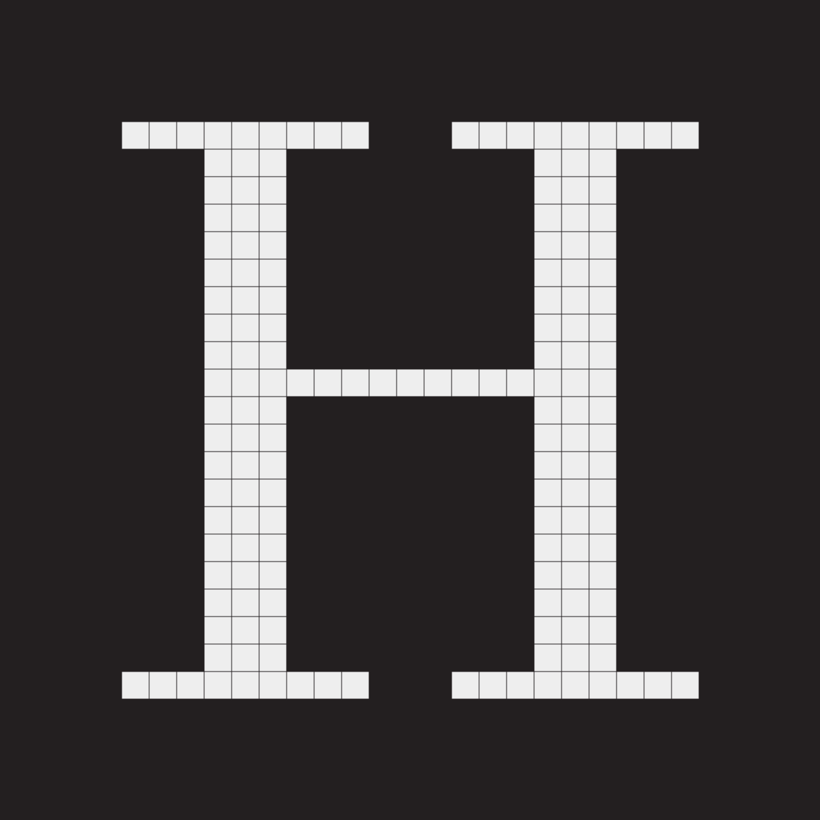 Pixel Art H White