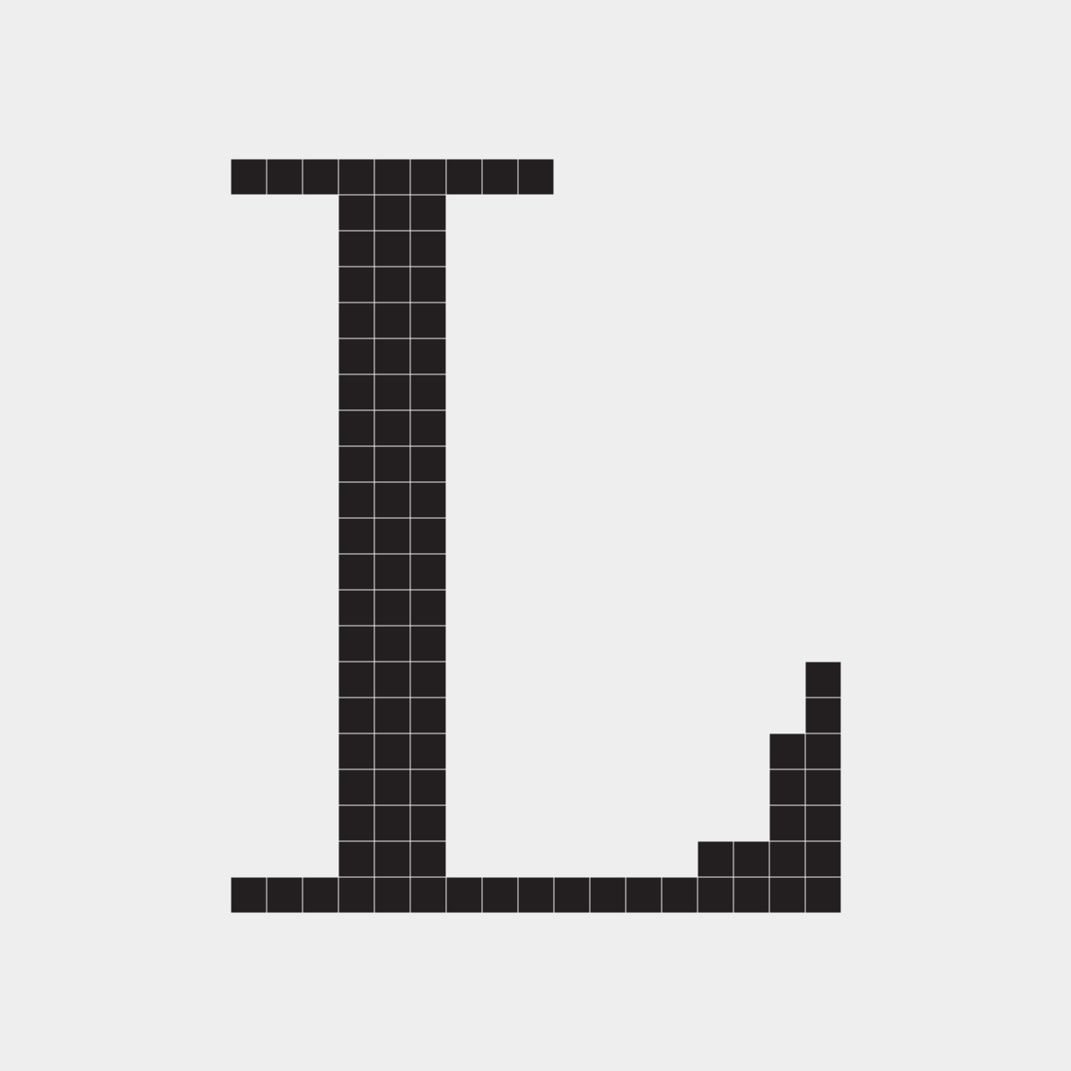 Pixel Art L Black